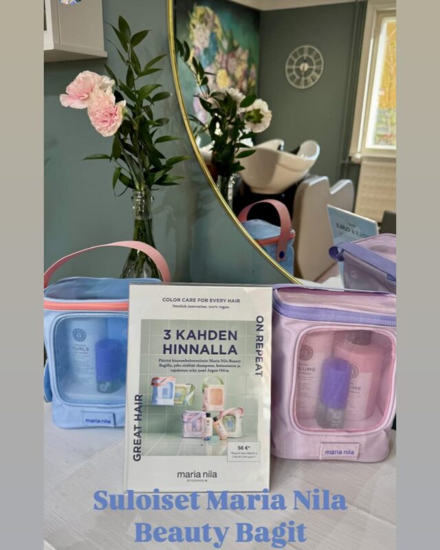 Ihana kesä beauty bag Maria Nilalta. ☀️
Osta shampoo ja hoitoaine, saat kauniin beauty bagin ja Maria Nilan argan öljy kaupan päälle💚
Vackert sommarhår med Maria Nila.
Köp schampo och balsam, få en vacker beautybag och hårolja på köpet!#marianila #beautybag #elizakirkkotori #vanhaporvoo#visitporvoo#kesätuotteet #hiukset