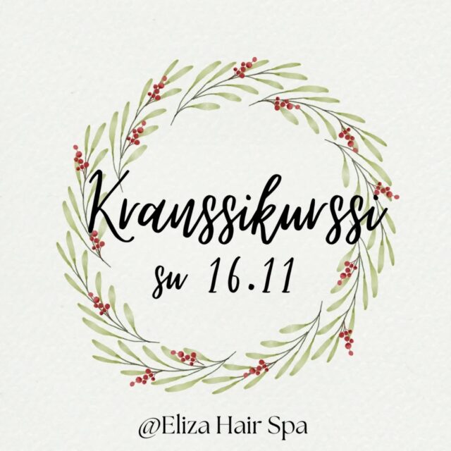 Kranssikurssi su 16.11 klo 13-14 Eliza Hair Spa:ssa (Kirkkotori 9)🌿Oli niin kivaa viime vuonna kranssikurssilla, joten päätimme järjestää sellaisen uudelleen! Kurssin vetäjänä toimii @porvoon.kukkapalvelu , meidän go-to kukkakauppa! Heiltä saa mm aivan ihania ja kestäviä kukkakimppuja!😍Kurssin hinta 35€, sisältää materiaalit. Ilmoittautumiset malin@saloneliza.com viimeistään 12.11. Lämpimästi tervetuloa luomaan oma kranssisi!❤️Kranskurs sö 16.11 kl. 13-14 på Eliza Hair Spa (Kyrkotorget 9)🌿Det gjordes så fina kranser ifjol på vår kranskurs, så vi bestämde oss för att ordna en ny kurs! Kursen hålls av Porvoon kukkapalvelu, vår go-to blombutik.😉 Där får man alltid så fina, unika, och hållbara buketter mm!Kursens pris 35€, materialet ingår. Anmäl dig senast 12.11 till malin@saloneliza.com
Välkommen!❤️#porvoonkukkapalvelu #elizaporvoo #elizahairspa #elizakirkkotori #kranssikurssi #kranskurs #porvoo #porvoonvanhakaupunki #gamlaborgå #elizarauhankatu #kukkakauppaporvoo#joulu #julkrans #joulukranssi #visitporvoo