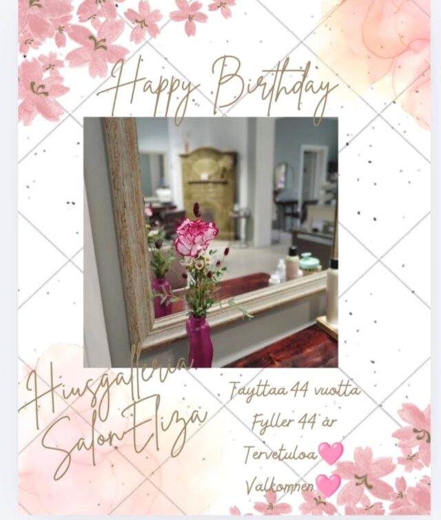 Kampaamo täyttää 44 vuotta maanantaina 2.2🥂Juhlan kunniaksi kahvia,makeaa &-20% tuotteista🎉Tervetuloa💞44 år med frisörglädje🥂Måndagen 2.2 bjuder vi på kaffe,något sött & -20%
på produkter.🎉
Välkommen💞#födelsedag#juhlat#kampaamo44 vuotta
#celebracion#kampaajaporvoo
#kampaamoporvoo #hiusgalleriasaloneliza #elizakirkkotori #elizahairspa #visitporvoo
@catharinahaireliza @ruzannahaireliza @sarastylar @sarahhaireliza @vilmahaireliza @johannahaireliza @katihaireliza @saanahaireliza @bymalinkajander @fridahaireliza
