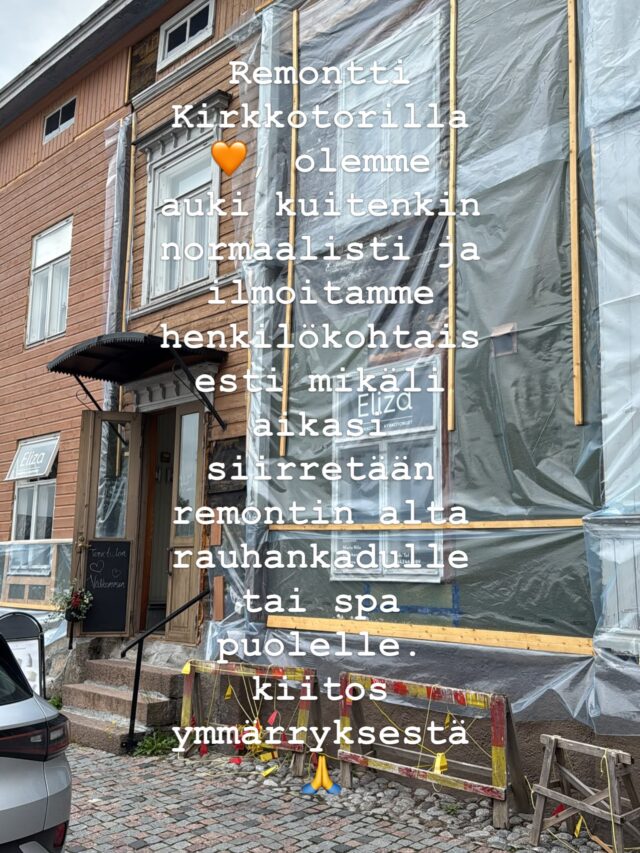 ❤️ Rakas asiakkaamme ❤️Haluamme kertoa sinulle etukäteen elokuun tilanteesta kirkkotorilla ja pyytää ymmärrystäsi.
Kirkkotorin kiinteistössä jatkuu vuokranantajamme tekemä remontti ainakin elokuun ajan.Remontin vuoksi saatamme siirtää sinun aikasi esimerkiksi Rauhankadulle tarvittaessa. Mikäli näin tapahtuu, olemme sinuun henkilökohtaisesti yhteydessä ja kerromme muutoksesta.Kiitos lämpimästi ymmärryksestäsi ja kärsivällisyydestäsi.Teemme tämän parhaamme mukaan, jotta voimme tarjota sinulle mahdollisimman ihanan käynnin myös remontin aikana.Lämpimästi tervetuloa ❤️
#vanhaporvoo #visitporvoo #kampaamoporvoo